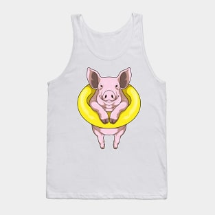 Pig Swimming Lifebuoy Tank Top